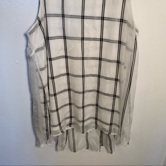 Vince Camuto Sleeveless Swing Blouse Window Pane Plaid - Picture 4 of 12